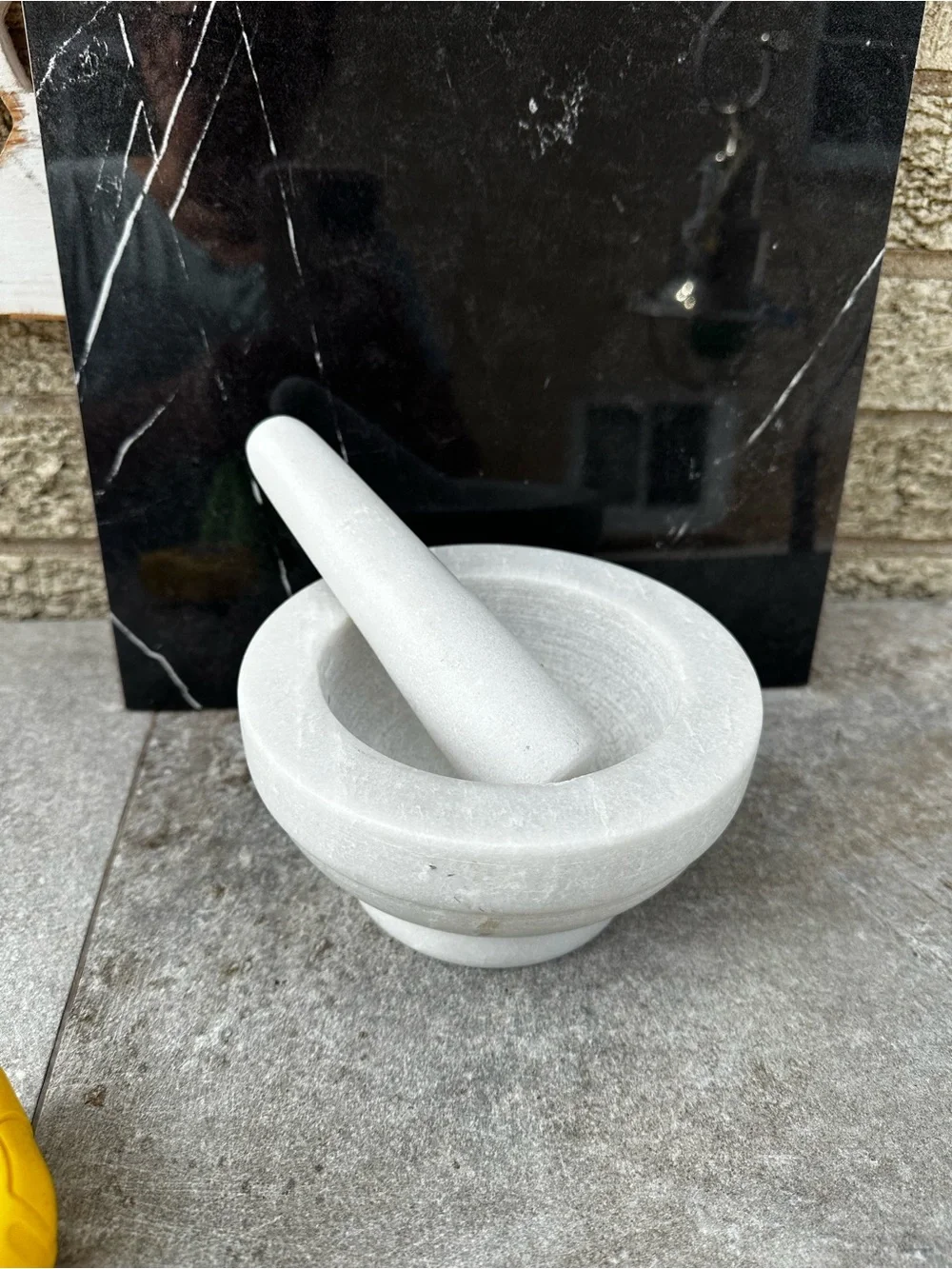 Tom Dixon Stone Pestle and Mortar white